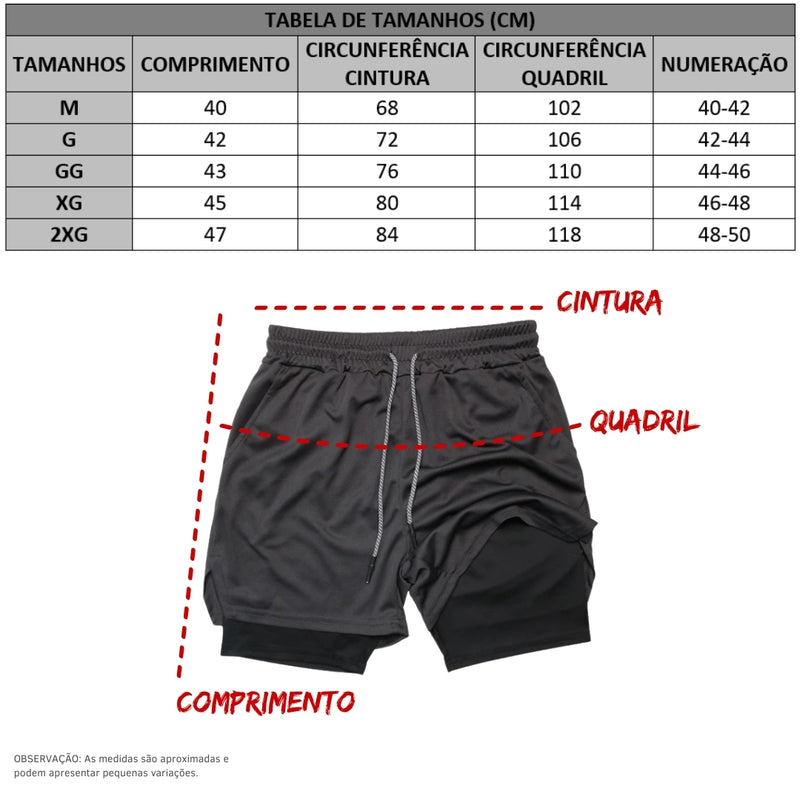 Shorts Esportivo Dupla Camada - Absolute