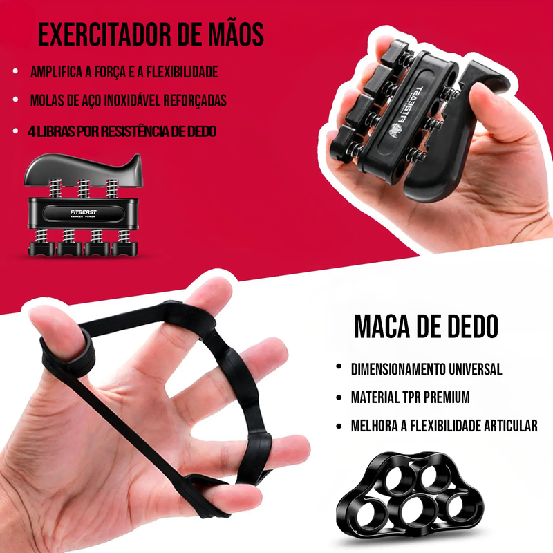 Kit Hand Grip - Fortalecedor de Mão e Antebraço